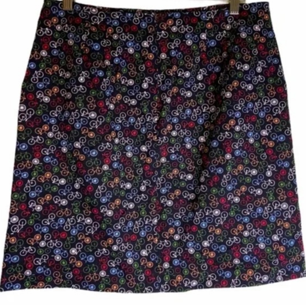 Talbots Bicycle Print Skirt